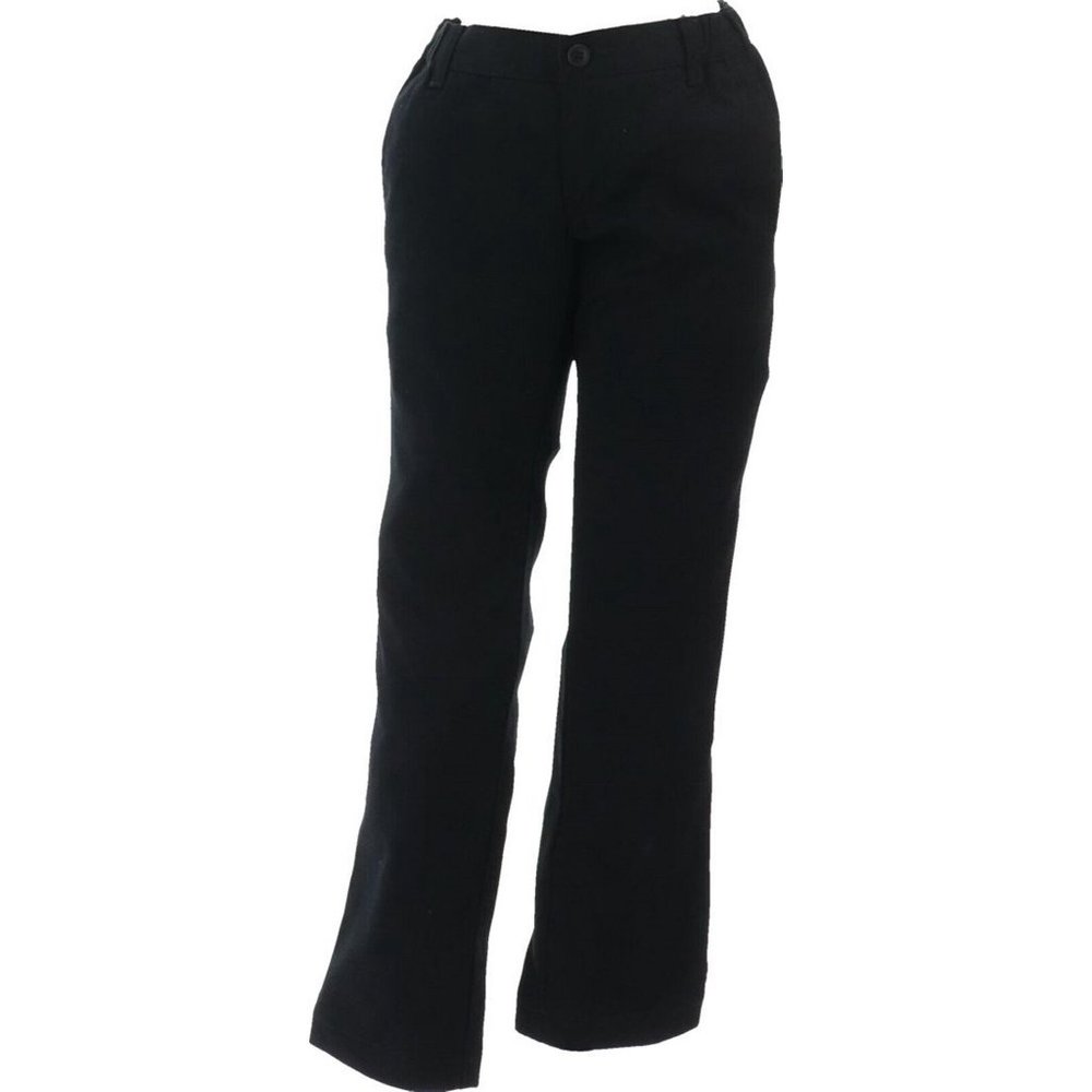 NWT LANDS' END PERFECT FIT ELASTIC WAIST IRON KNEE CHINO PANTS NAVY UNHEMMED 12